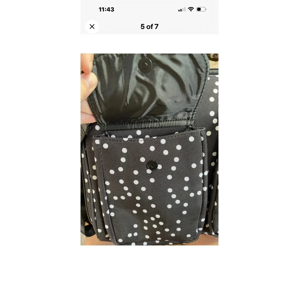 Bang Carsen Fashion Pet Carrier Bag Black White Polka Dot‎ Travel Tote NWT